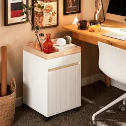 SoBuy Kontormøbel med 1 dør i hvid 40x40x63.5cm, funktionel ASK03-W