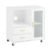 SoBuy Kontormøbel med 2 skuffer i hvid 75x40x75.5cm, moderne ASK09-W