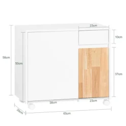 SoBuy Kontormøbel med 1 skuffe i træ 65x35x58cm, moderne ASK04-WN