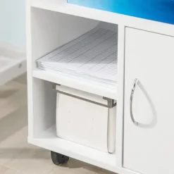 SoBuy Kontormøbel med 1 skuffe i hvid 50x40x75.5cm, moderne FBT106-W