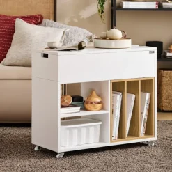 SoBuy Kontormøbel med 1 skuffe i hvid 70x30x61cm, moderne FBT134-W