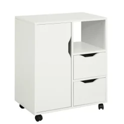 SoBuy Kontormøbel med 2 skuffer i hvid 60x35x70cm, moderne FBT105-W