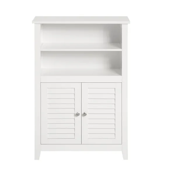SoBuy Lavt badeværelsesskab med 2 døre i hvid 60x25.5x90cm, klassisk BZR13-W