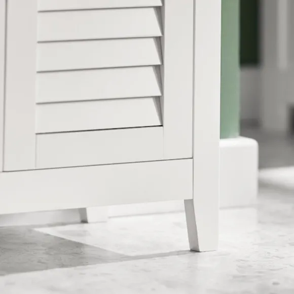 SoBuy Lavt badeværelsesskab med 2 døre i hvid 60x25.5x90cm, klassisk BZR13-W