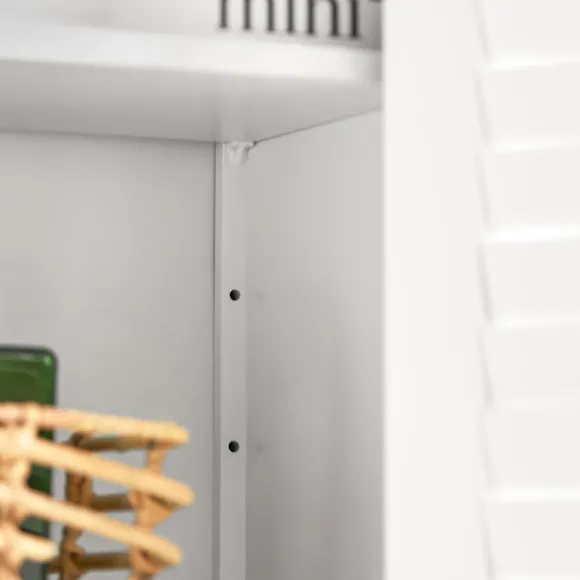 SoBuy Lavt badeværelsesskab med 2 døre i hvid 60x25.5x90cm, klassisk BZR13-W