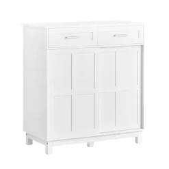 SoBuy Lavt skab med 1 skuffe i hvid 80x40x85cm, moderne FSB84-W