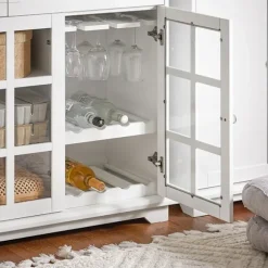 SoBuy Lavt skab med 2 skuffer i hvid 119x40x90cm, moderne FSB77-W