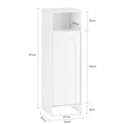 SoBuy Linnedskab med 1 dør i hvid 30x30x97cm, funktionel BZR161-W