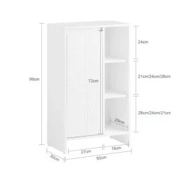 SoBuy Linnedskab med 1 dør i hvid 30x50x86cm, klassisk BZR156-W