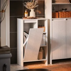 SoBuy Linnedskab med 1 dør i hvid 30x50x86cm, klassisk BZR156-W
