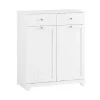 SoBuy Linnedskab med 2 skuffer i hvid 78x38x90cm, funktionel BZR33-II-W