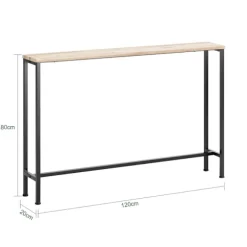 SoBuy lys eg entrékonsol med udtrækkelig og pladsbesparende og nem at samle 120x20x80cm, moderne