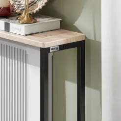 SoBuy lys eg entrékonsol med udtrækkelig og pladsbesparende og nem at samle 120x20x80cm, moderne