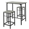 SoBuy lysegrå bord med 2 skamler med pladsbesparende 80x50x87cm, industriel OGT10-HG