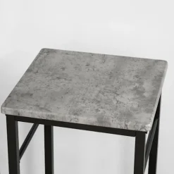 SoBuy lysegrå bord med 2 skamler med pladsbesparende 80x50x87cm, industriel OGT10-HG