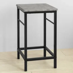 SoBuy lysegrå bord med 2 skamler med pladsbesparende 80x50x87cm, industriel OGT10-HG