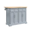 SoBuy lysegrå køkkenø med 2 skuffer 115x71x92.5cm, funktionel FKW71-II-HG