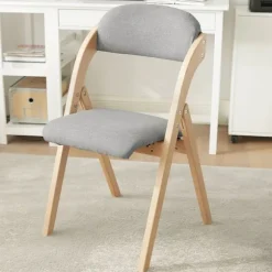 SoBuy lysegrå klapstol med sammenklappelig og pladsbesparende 54x47x81cm, funktionel FST92-N