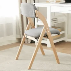 SoBuy lysegrå klapstol med sammenklappelig og pladsbesparende 54x47x81cm, funktionel FST92-N