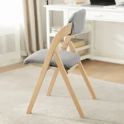 SoBuy lysegrå klapstol med sammenklappelig og pladsbesparende 54x47x81cm, funktionel FST92-N