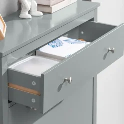SoBuy lysegrå skoskab med 1 skuffe 24.99x80.01x108cm, moderne FSR89-HG