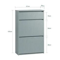 SoBuy lysegrå skoskab med 1 skuffe 26.01x61.01x100cm, funktionel FSR165-HG