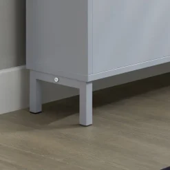 SoBuy lysegrå skoskab med 4 døre 19x50.01x89.99cm, moderne FSR151-HG