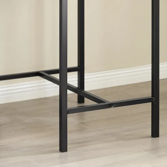 SoBuy mørkebrun bord med 2 skamler med pladsbesparende 80x50x87cm, industriel OGT10-PF