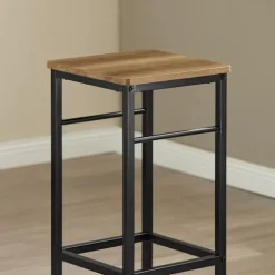 SoBuy mørkebrun bord med 2 skamler med pladsbesparende 80x50x87cm, industriel OGT10-PF