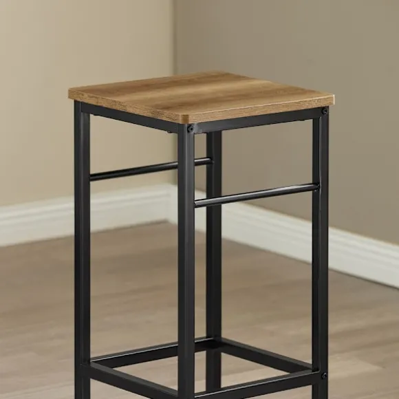 SoBuy mørkebrun bord med 2 skamler med pladsbesparende 80x50x87cm, industriel OGT10-PF