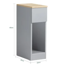 SoBuy Nattbord med 1 skuffe i lysegrå 20x35x60cm, moderne FBT111-HG