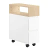 SoBuy Nattbord med 2 skuffer i træ 50x20x61cm, minimalistisk FBT155-WN