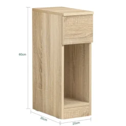 SoBuy Nattbord med 1 skuffe i træ 20x35x60cm, moderne FBT111-N
