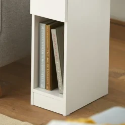 SoBuy Nattbord med 1 skuffe i hvid 20x35x60cm, moderne FBT111-WN