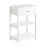 SoBuy Nattbord med 1 skuffe i hvid 45x30x68cm, moderne FBT46-W