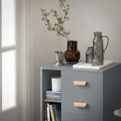 SoBuy Nattbord med 3 skuffer i lysegrå 48x40x60cm, moderne FBT95-HG