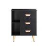 SoBuy Nattbord med 3 skuffer i sort 48x40x60cm, moderne FBT95-SCH