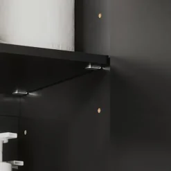 SoBuy Overskab Vægskab Køkkenskab med 3 låger FRG231-L-SCH Black 90*30*60CM