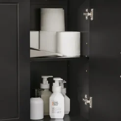 SoBuy Overskab Vægskab Køkkenskab med 3 låger FRG231-L-SCH Black 90*30*60CM