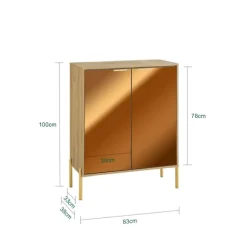 SoBuy Skab til sko med 2 døre i guld 83x38x100cm, moderne FSB96-G