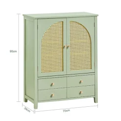 SoBuy Skab til sko med 3 skuffer i grøn 70x34x90cm, moderne FSB72-GR