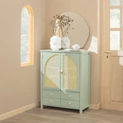 SoBuy Skab til sko med 3 skuffer i grøn 70x34x90cm, moderne FSB72-GR