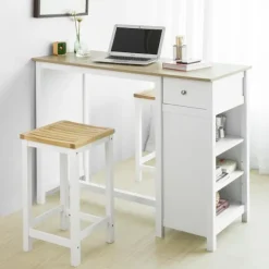 SoBuy skrivebord med skuffe computerbord SpisebordFWT64-WN