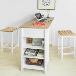 SoBuy skrivebord med skuffe computerbord SpisebordFWT64-WN