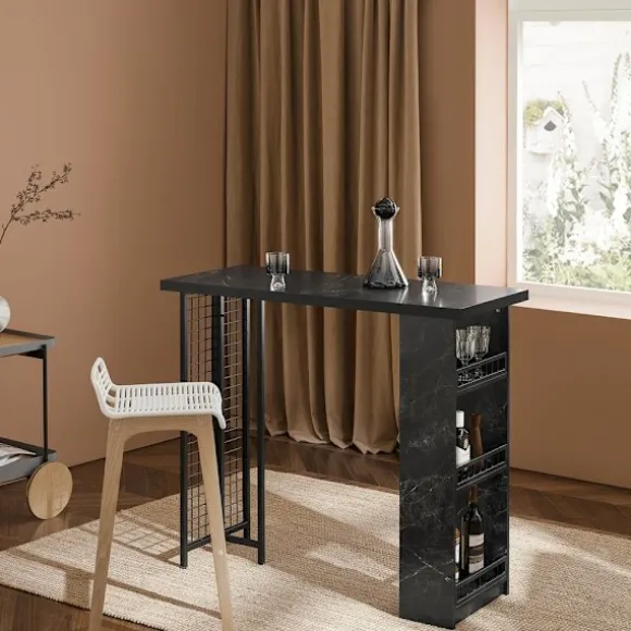 SoBuy sort barbord 120x50x105cm, industriel FWT100-SCH