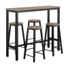 SoBuy sort bord med 4 skamler med pladsbesparende 120x40x100cm, industriel OGT22-SCH