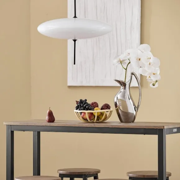 SoBuy sort bord med 4 skamler med pladsbesparende 120x40x100cm, industriel OGT22-SCH