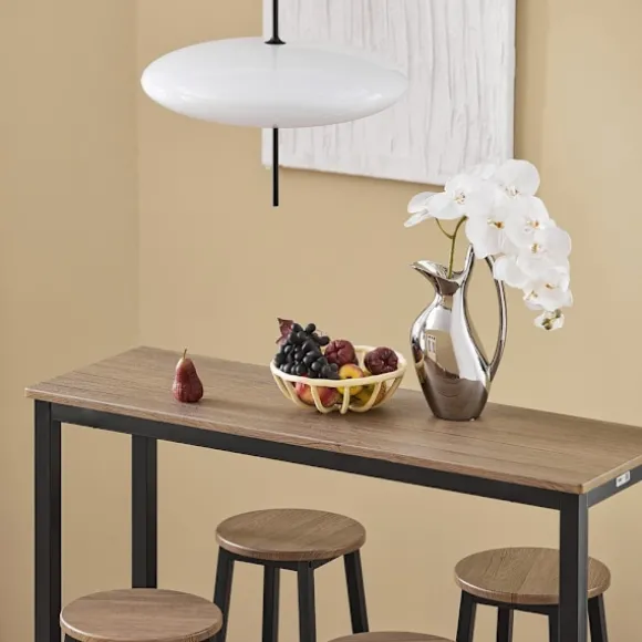 SoBuy sort bord med 4 skamler med pladsbesparende 120x40x100cm, industriel OGT22-SCH