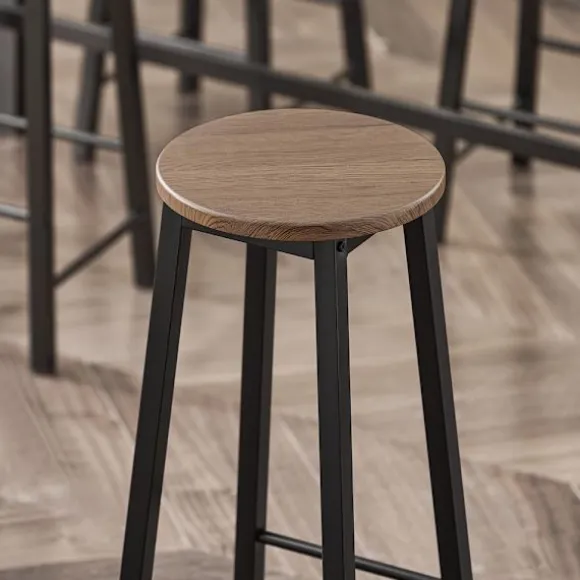 SoBuy sort bord med 4 skamler med pladsbesparende 120x40x100cm, industriel OGT22-SCH