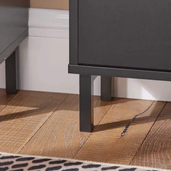 SoBuy sort skoskab med 4 døre 19x50.01x129.01cm, moderne FSR151-H-SCH
